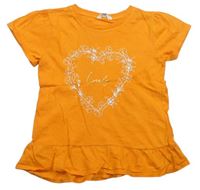 Oranžové tričko so srdcem River Island