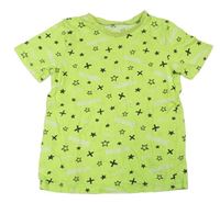 Zelené tričko s nápismi a hviezdami George