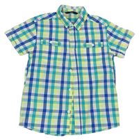 Modro-zeleno-biela kockovaná košeľa George