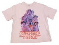 Světlerůžové tričko Stranger Things H&M