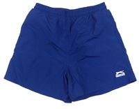 Tmavomodré šusťákové kraťasy s logem Slazenger