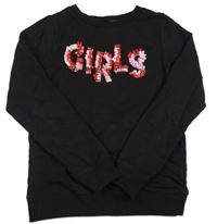 Čierna mikina s nápisem z korálků Coolcat