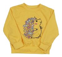 Žltá mikina s ježečkem