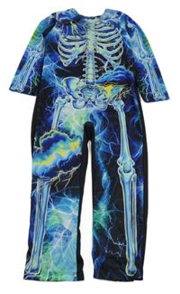 Kostým- modro-černý overal s kostrou 