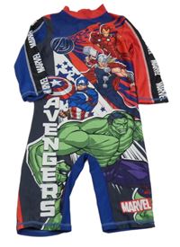 Tmavomodro-červeno-čierny UV overal s Avengers George