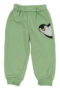 Zelené tepláky s tučňákem