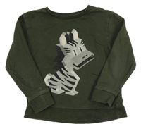 Khaki mikina so zebrou Next