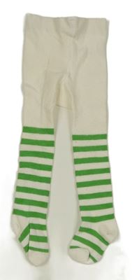 Bílo-zelené pruhované punčocháče George