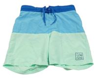 Moro-zelené plážové kraťasy s nápisom H&M