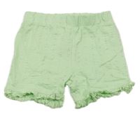 Mintové bavlnené kraťasy s volánikmi Primark