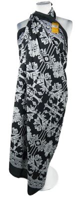 Nové - Dámské černé pareo so vzorom