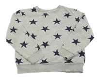Svetlosivá melírovaná mikina s hviezdami H&M