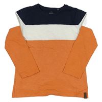 Tmavomodro-bielo-oranžové tričko Topolino