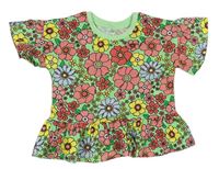 Zeleno-farebné kvetované tričko