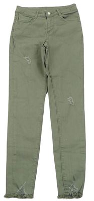 Khaki skinny rifle s prošoupáním Candy