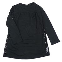 Černé teplákové šaty s flitry Y.F.K.