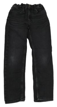 Černé slim fit teplákové rifle H&M