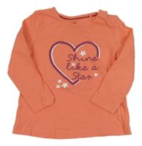 Korálové tričko so srdcem a nápisom Lupilu