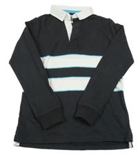 Antracitovo-biele polo tričko s pruhmi M&S