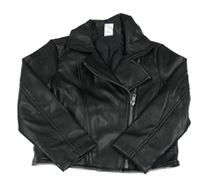 Černá koženková bunda 