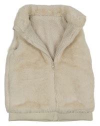 Smotanová kožušinová zateplená vesta St. Bernard