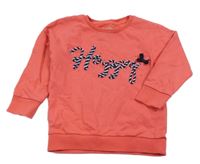 Jahodová mikina s nápisom F&F