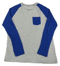 Modro-sivé pyžamové tričko s kapsičkou George