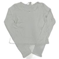 Biele crop tričko s perforovaným vzorom H&M