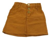 Medová rebrovaná sukňa