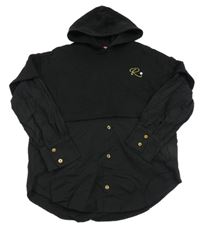 Čierna crop mikina s halenkou, výšivkou a kapucňou River Island