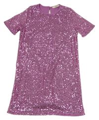 Ružové flitrové šaty George