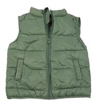 Khaki rebrovaná šušťáková zateplená vesta St. Bernard