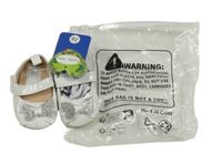 Nové - Biele koženkové cápačky s mašlou s kamínky vel. 19