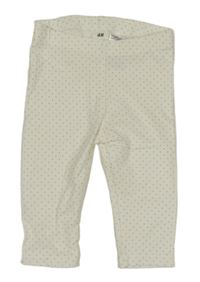 Biele bodkovaná é legíny H&M