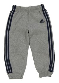 Šedé tepláky s pruhy Adidas