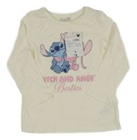 Nové - Smotanové tričko so Stitchem a Angel Disney