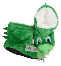 Nové - Zelené chlupaté válenky - dinosaurus vel. 32