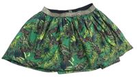 Zelená sukňa s listami a šelmami