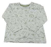 Sivé melírované tričko so zvieratkami Ergee