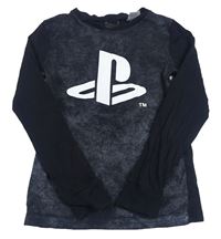 Černo-šedé triko PlayStation H&M