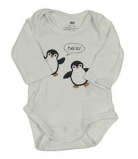 Biele body s tučňáky zn. H&M