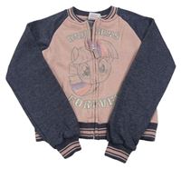 Tmavomodro-růžová propínací crop mikina My Little Pony