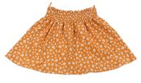 Oranžová kolová sukňa s kvietkami C&A