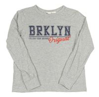 Sivé melírované tričko s nápisom H&M