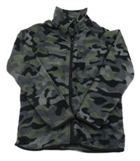 Šedo-černo-khaki army fleecová prepínaci mikina Y.F.K.