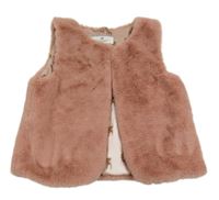 Staroružová kožušinová podšitá vesta H&M