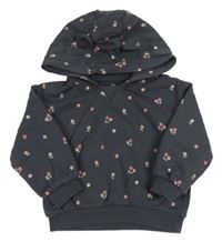 Sivá mikina s kvietkami a kapucňou M&S