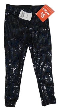 Nové - Černé třpytivé tregíny Next 