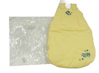 Nové - Žlutý bavlněný zateplený spací pytel so zebrou Kolibri