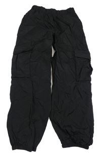 Černé šusťákové cargo cuff kalhoty Y.F.K.
